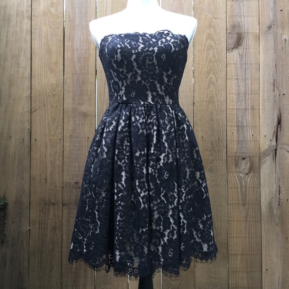 Robert Rodriguez Dress Size 2 Neiman Marcus Black Lace Mini Strapless - Picture 2 of 13